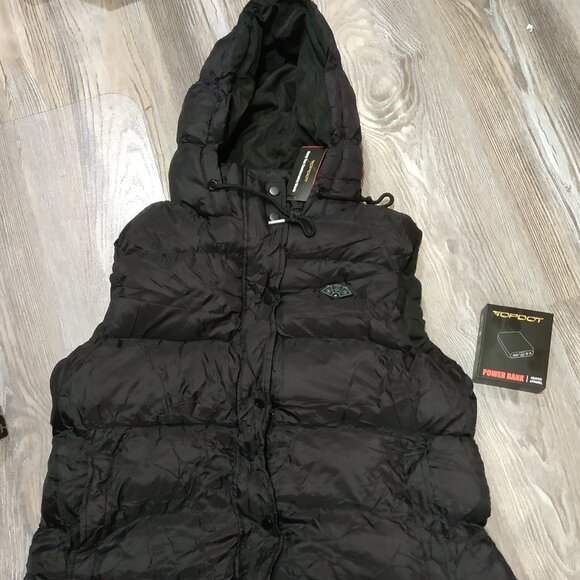Long Hooded Heated Puffer Vest with 10 Heating Zones - Picture 2 of 15